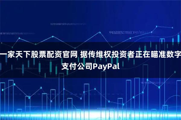 一家天下股票配资官网 据传维权投资者正在瞄准数字支付公司PayPal
