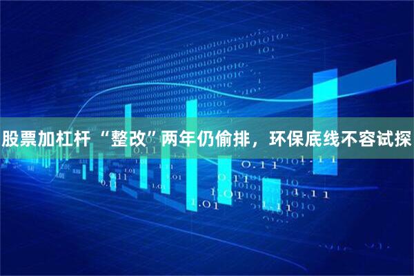 股票加杠杆 “整改”两年仍偷排，环保底线不容试探